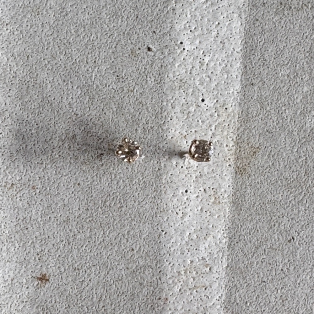 Natural Diamond 14K Gold Stud Earrings